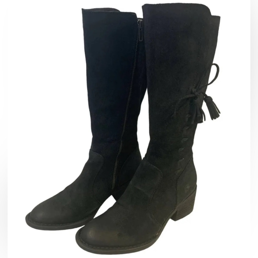 Born Suede Black Knee-High Boots 8.5